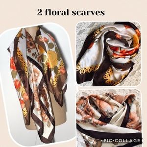 Set of TWO Large Floral Scarves